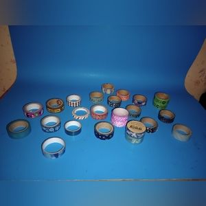 Lot of  25 Washi Tape 22 Used  3 Unused Rolls Halloween Christmas Sparkle Crafts
